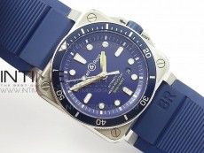 BR 03-92 Diver SS OXF 1:1 Best Edition Blue Dial on Rubber Strap MIYOTA 9015 (Free Leather)