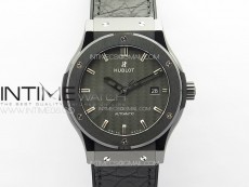 Classic Fusion 42mm Real Black Ceramic GSF 1:1 Best Edition Carbon Dial on Black Gummy Strap SW300