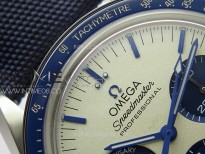 Speedmaster SS Blue Snoopy OMF 1:1 Best Edition White Dial on Blue Leather Strap Manual Winding Chrono Movement