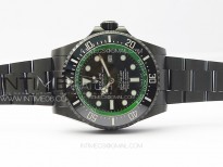Sea-Dweller 116660 Blacken DLC Green Inner BP Best Edition Black Dial on SS Bracelet A2824
