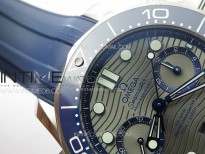 Seamaster 300M Chrono SS OMF 1:1 Best Edition Gray Dial on Blue Rubber Strap A9900