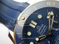 Seamaster 300M Chrono SS/RG OMF 1:1 Best Edition Blue Dial on Blue Rubber Strap A9900