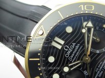 Seamaster 300M Chrono SS/YG OMF 1:1 Best Edition Black Dial on Black Rubber Strap A9900