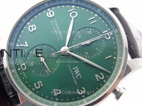 Portuguese Chrono IW371615 ZF 1:1 Best Edition Green Dial on Black Leather Strap A69355