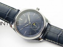 Master Moonphase SS APSF 1:1 Best Edition Blue Stick Dial on Blue Leather Strap AL899