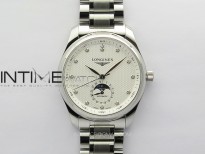 Master Moonphase SS APSF 1:1 Best Edition White Diamonds Dial on SS Bracelet AL899