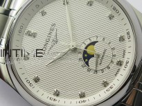 Master Moonphase SS APSF 1:1 Best Edition White Diamonds Dial on SS Bracelet AL899