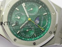 Royal Oak 41mm Complicated 26574 SS APSF 1:1 Best Edition Green Dial on SS Bracelet A5134 (CHS) V2
