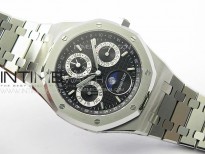 Royal Oak 41mm Complicated 26574 SS APSF1:1 Best Edition Black/Silver Dial on SS Bracelet A5134