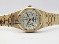 Royal Oak 41mm Complicated 26574 RG APSF1:1 Best Edition Silver Dial on RG Bracelet A5134