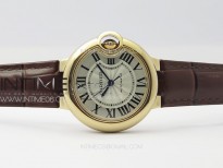 Ballon Bleu 33mm RG K3F 1:1 Best Edition White Textured Dial on Black Leather Strap A076