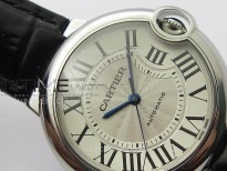 Ballon Bleu 36mm SS K3F 1:1 Best Edition White Textured Dial on Black Leather Strap A076