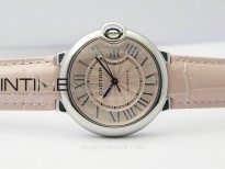 Ballon Bleu 36mm SS K3F 1:1 Best Edition Pink Textured Dial on Pink Leather Strap A076