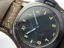 PAM779 DLC T HWF 1:1 Best Edition on Black ASSO Leather Strap A6497