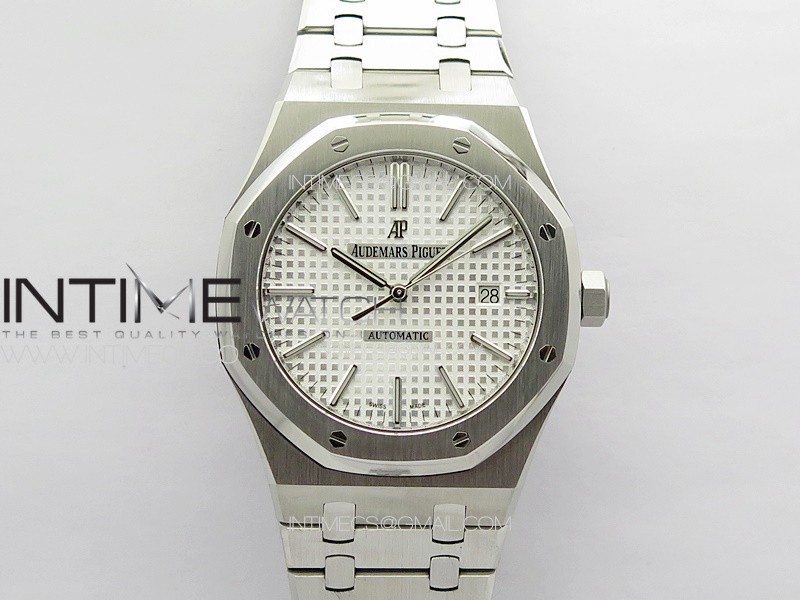 Royal Oak 41mm 15400 SS APSF 1:1 Best Edition Silver Textured Dial on SS Bracelet A3120 Super Clone V3