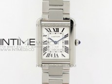 Tank Solo Ladies 25mm SS K11F 1:1 Best Edition White Dial on SS Bracelet Ronda Quartz