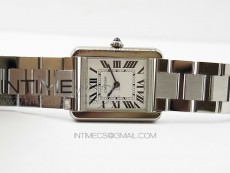 Tank Solo Ladies 25mm SS K11F 1:1 Best Edition White Dial on SS Bracelet Ronda Quartz