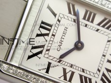 Tank Solo Ladies 25mm SS Diamond Bezel K11F 1:1 Best Edition White Dial on SS Bracelet Ronda Quartz