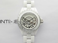 J12 33mm White Korea Ceramic EAST Factory 1:1 Best Edition White Numbers Dial on Bracelet Swiss Quartz