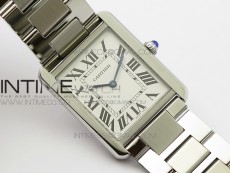 Tank Solo Ladies 28mm SS K11F 1:1 Best Edition White Dial on SS Bracelet Ronda Quartz