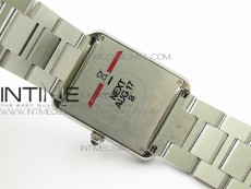 Tank Solo Ladies 28mm SS Diamond Bezel K11F 1:1 Best Edition White Dial on SS Bracelet Ronda Quartz