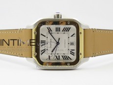 Santos de Cartier Large 2018 KOR 1:1 Best Edition YG Bezel White Dial on Brown Leather Strap MIYOTA 9015