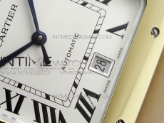 Santos de Cartier Large 2018 KOR 1:1 Best Edition YG Bezel White Dial on Brown Leather Strap MIYOTA 9015