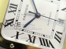 Santos de Cartier Large 2018 KOR 1:1 Best Edition YG Bezel White Dial on Brown Leather Strap MIYOTA 9015