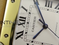 Santos de Cartier Large 2018 KOR 1:1 Best Edition YG Bezel White Dial on Brown Leather Strap MIYOTA 9015