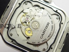 Santos de Cartier Large 2018 KOR 1:1 Best Edition YG Bezel White Dial on Brown Leather Strap MIYOTA 9015