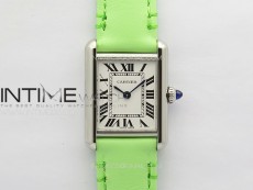 Tank Louis Ladies 22mm SS 8848F 1:1 Best Edition White Dial on Green Leather Strap Ronda Quartz