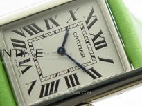 Tank Louis Ladies 25mm SS 8848F 1:1 Best Edition White Dial on Green Leather Strap Ronda Quartz