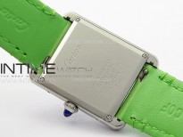 Tank Louis Ladies 25mm SS 8848F 1:1 Best Edition White Dial on Green Leather Strap Ronda Quartz