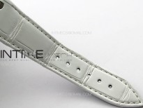 Lady Royal Oak 33mm 67620ST SS APSF 1:1 Best Edition White Textured Dial on White Leather Strap RONDA Quartz