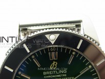 SuperOcean 42mm AB2010 SS B50 1:1 Best Edition Green Dial Black Ceramic Bezel on SS Bracelet A2824
