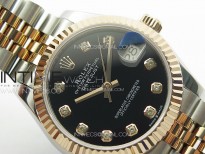 DateJust 31mm 178271 SS/RG APSF Best Edition Black Dial Crystal Markers on Jubilee Bracelet A2824