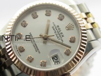 DateJust 31mm 178271 SS/RG APSF Best Edition Silver Dial Crystal Markers on Jubilee Bracelet A2824