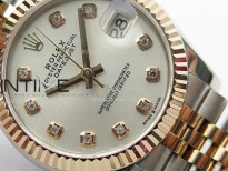 DateJust 31mm 178271 SS/RG APSF Best Edition Silver Dial Crystal Markers on Jubilee Bracelet A2824