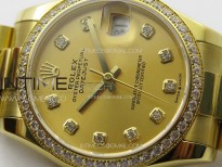 DateJust 31mm 178271 YG APSF Best Edition YG Dial Crystal Markers on President Bracelet A2824