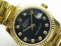 DateJust 31mm 178271 YG APSF Best Edition Black Dial Crystal Markers on President Bracelet A2824