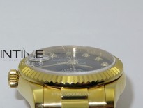 DateJust 31mm 178271 YG APSF Best Edition Black Dial Crystal Markers on President Bracelet A2824