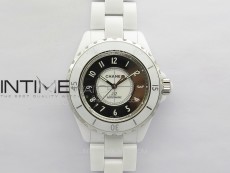 J12 38mm EAST 1:1 Best Edition White Korea Ceramic Gray Dial Numbers Markers on Bracelet A2892