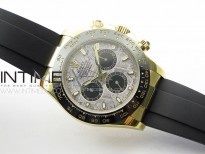 Daytona 116518LN YG APSF Best Edition Meteorite Dial Sticks Markers On Rubber Strap Slim A7750 (same thickness as gen)