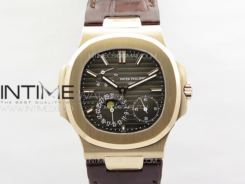 Nautilus 5712 RG ZF 1:1 Best Edition Gray Dial on Brown Leather Strap A240