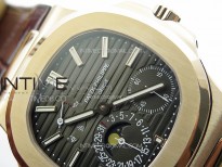 Nautilus 5712 RG PPF 1:1 Best Edition Gray Dial on Brown Leather Strap A240