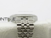 DateJust 41 126334 Full Paved Diamonds BP Best Edition Green Dial Sticks Markers on Jubilee Bracelet A2824