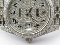DateJust 41 126334 Full Paved Diamonds BP Best Edition Diamond Dial Arabic Markers on Jubilee Bracelet A2824