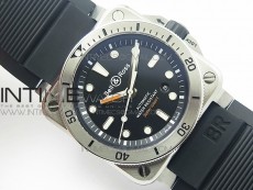BR 03-92 Diver SS/SS Bezel Black Dial on Rubber Strap MIYOTA 9015 (Free Leather strap)