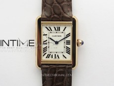 Tank Solo Ladies 25mm RG K11F 1:1 Best Edition White Dial on Brown Leather Strap Ronda Quartz