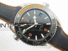 Planet Ocean 43.5mm SS VSF 1:1 Best Edition Black/Orange Bezel Black Dial on Black Nylon Strap A8900 Super Clone